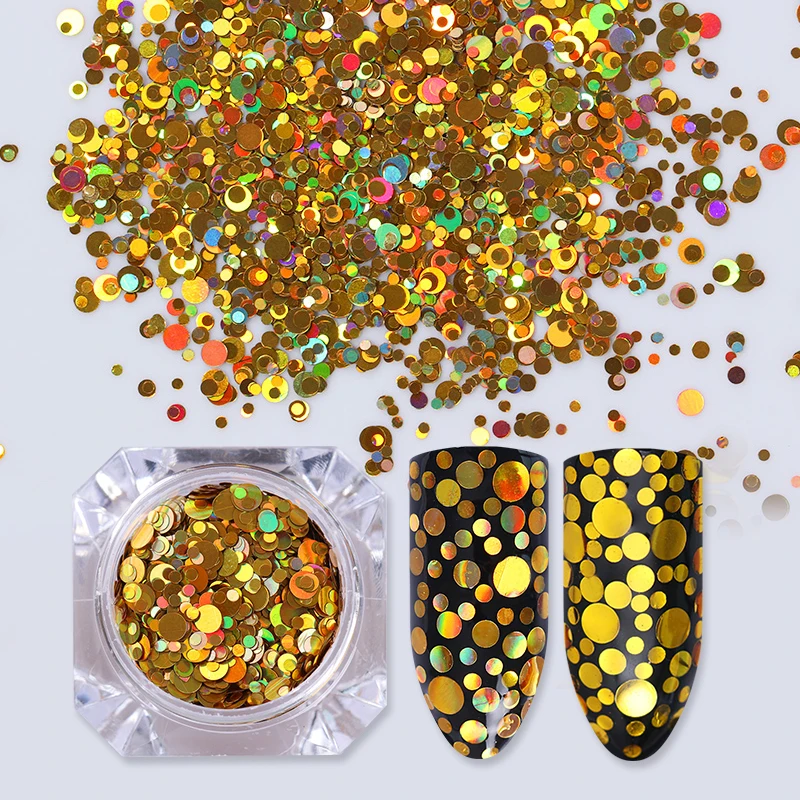 1.5g Holographic Gold Round Nail Flakies Mixed Size Nail Glitter Sequins Paillette 1mm 2mm 3mm Manicure Decorations
1.5g Holographic Gold Round Nail Flakies Mixed Size Nail Glitter Sequins Paillette 1mm 2mm 3mm Manicure Decorations