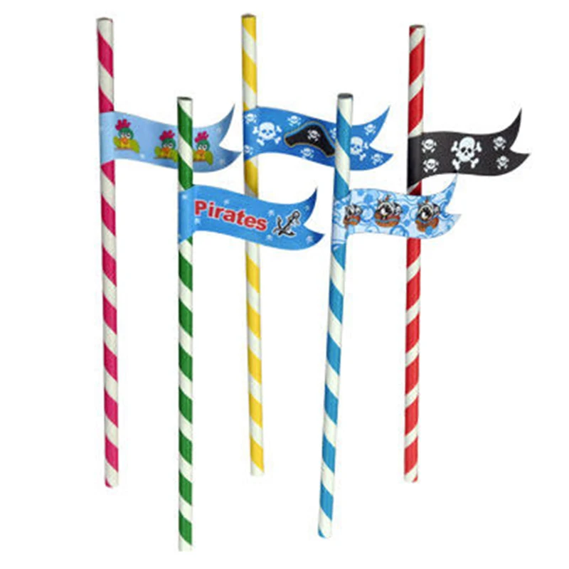 25pcs Disposable Paper Straws with Flags Pirate theme Series Children Kids Birthday Party Tableware Stripe
25pcs Disposable Paper Straws with Flags Pirate theme Series Children Kids Birthday Party Tableware Stripe