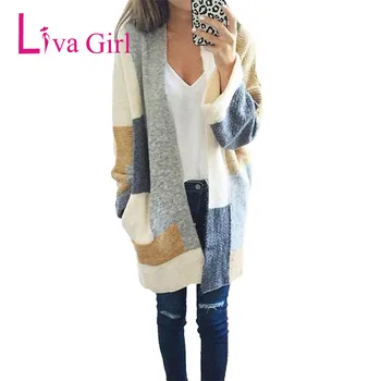 LIVA GIRL Autumn Winter Sweater For Women Long Sleeve Patchwork Cardigans Fashion Feminine Long Style Casual Coats Sueter Mujer
LIVA GIRL Autumn Winter Sweater For Women Long Sleeve Patchwork Cardigans Fashion Feminine Long Style Casual Coats Sueter Mujer