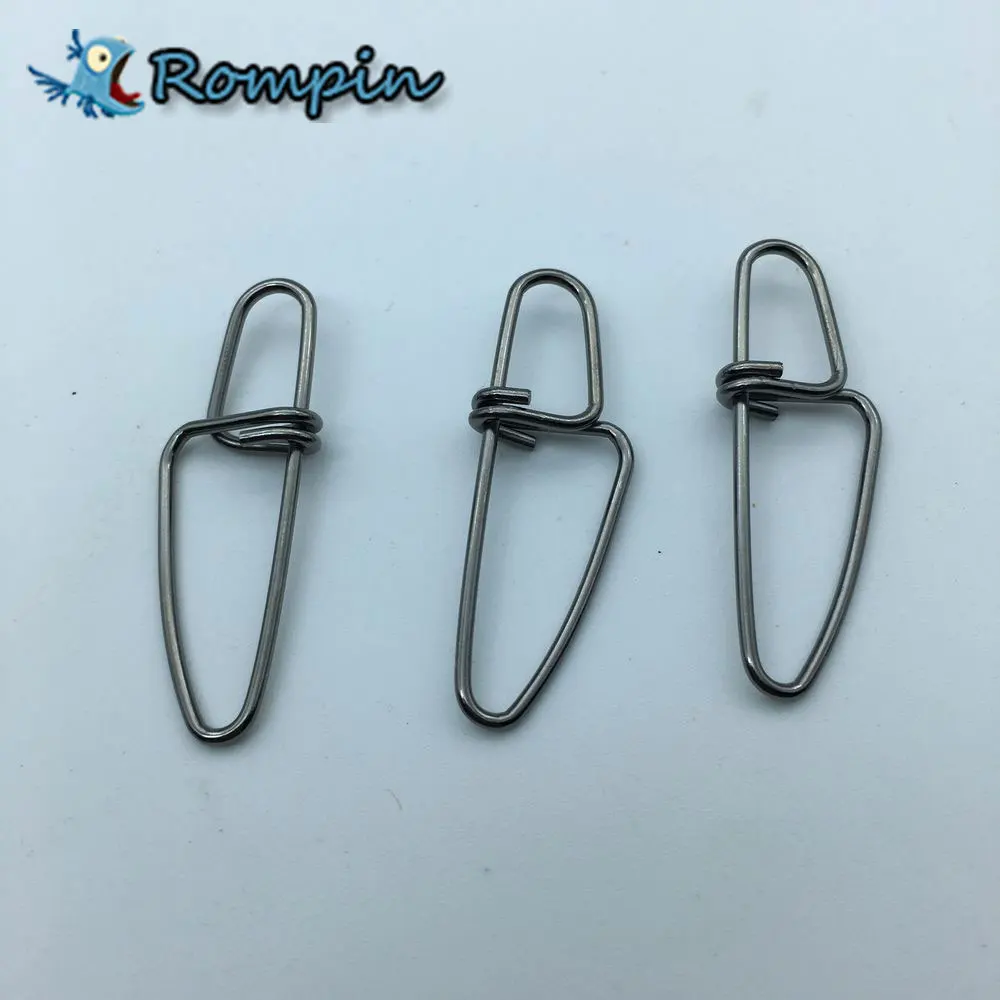 Rompin 50 шт./лот страховочные Крючки из нержавеющей стали с застежкой-защелкой