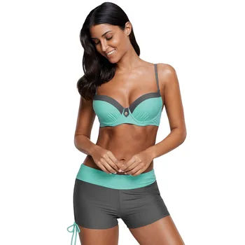 New Plus Size Swimwear Women Swimsuit Two Pieces Tankini Padded Bathing Suit Pant High Waist Bikini Set Beachwear seteishene
New Plus Size Swimwear Women Swimsuit Two Pieces Tankini Padded Bathing Suit Pant High Waist Bikini Set Beachwear seteishene