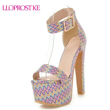 LLOPROST KE Women Mix Color Sandals Thick High Heel Buckle Strap Women Shoe 2018 Summer Sexy Fashion Sandals Size 33-48 MY341
LLOPROST KE Women Mix Color Sandals Thick High Heel Buckle Strap Women Shoe 2018 Summer Sexy Fashion Sandals Size 33-48 MY341