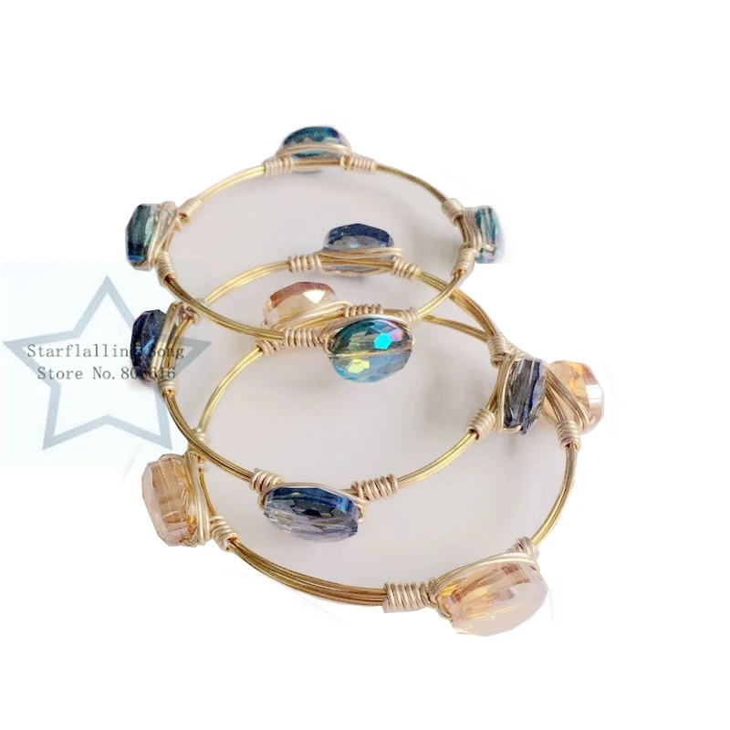 Western Style Women Oval Shape Glass Crystal Gold Copper Wire Wrapped Bangle Jewelry Bracelets
Western Style Women Oval Shape Glass Crystal Gold Copper Wire Wrapped Bangle Jewelry Bracelets