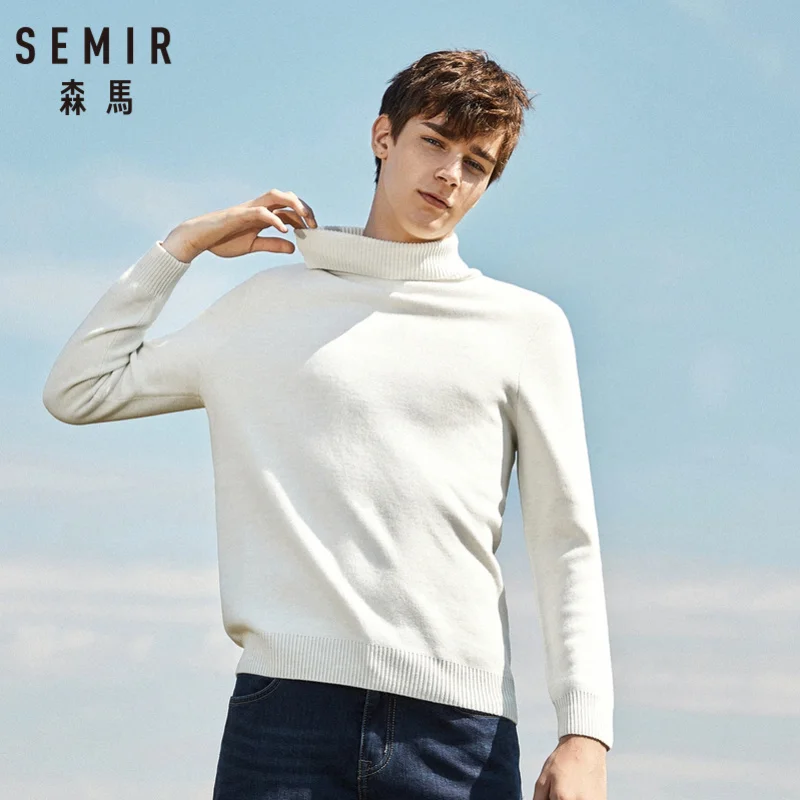 SEMIR Men Wool Blend Fine Knit Sweater with Rolled Ribbed Turtleneck Men's Classic Sweater Ribbing at Cuff and Hem for Winter
SEMIR Men Wool Blend Fine Knit Sweater with Rolled Ribbed Turtleneck Men's Classic Sweater Ribbing at Cuff and Hem for Winter