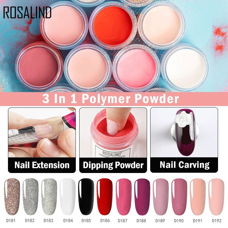 ROSALIND 3 in 1 Acrylic Dipping Nail Powder Carving Gel for Nail Extension Nail Art Manicure DIY Decorations Poly Dipping Powder
ROSALIND 3 in 1 Acrylic Dipping Nail Powder Carving Gel for Nail Extension Nail Art Manicure DIY Decorations Poly Dipping Powder