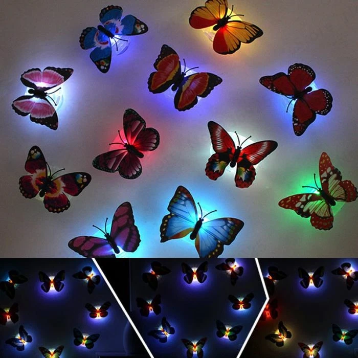 10 Pcs Colorful LED Light Butterfly Luminous Dragonfly Lights For Party Home Wedding Christmas Decoration Supplies Wall Lamp 10 Pcs Colorful LED Light Butterfly Luminous Dragonfly Lights For Party Home Wedding Christmas Decoration Supplies Wall Lamp