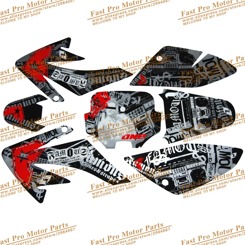 CRF 70 GRAPHICS KIT CRF70 DECO DECALS STICKERS DIRT PIT BIKE SENGE Motocross Kayo BSE Use 3
CRF 70 GRAPHICS KIT CRF70 DECO DECALS STICKERS DIRT PIT BIKE SENGE Motocross Kayo BSE Use 3