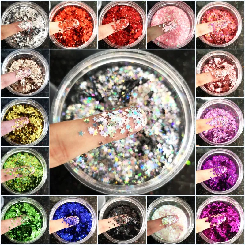 Ultra-thin 3mm Star Sequins Laser Glittering 3D Nail Sequin Paillette Eo-Friendly PET Loose Sequin for Nails Art Decorations 10g
Ultra-thin 3mm Star Sequins Laser Glittering 3D Nail Sequin Paillette Eo-Friendly PET Loose Sequin for Nails Art Decorations 10g