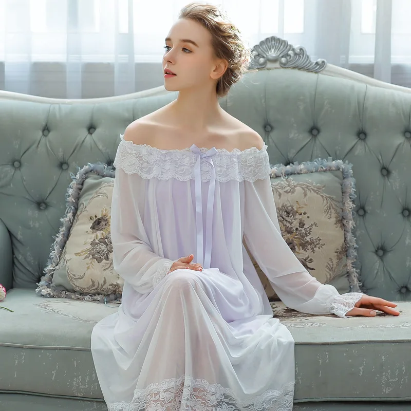 Фото Весеннее милое платье принцессы Женская Модальная ночная - купить