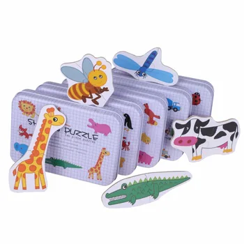 Kids Cognition Puzzle Toys Set New Iron Box Cartoon Wooden Puzzles For Children Kids Early Educational Matching Game Wooden Toys
Kids Cognition Puzzle Toys Set New Iron Box Cartoon Wooden Puzzles For Children Kids Early Educational Matching Game Wooden Toys
