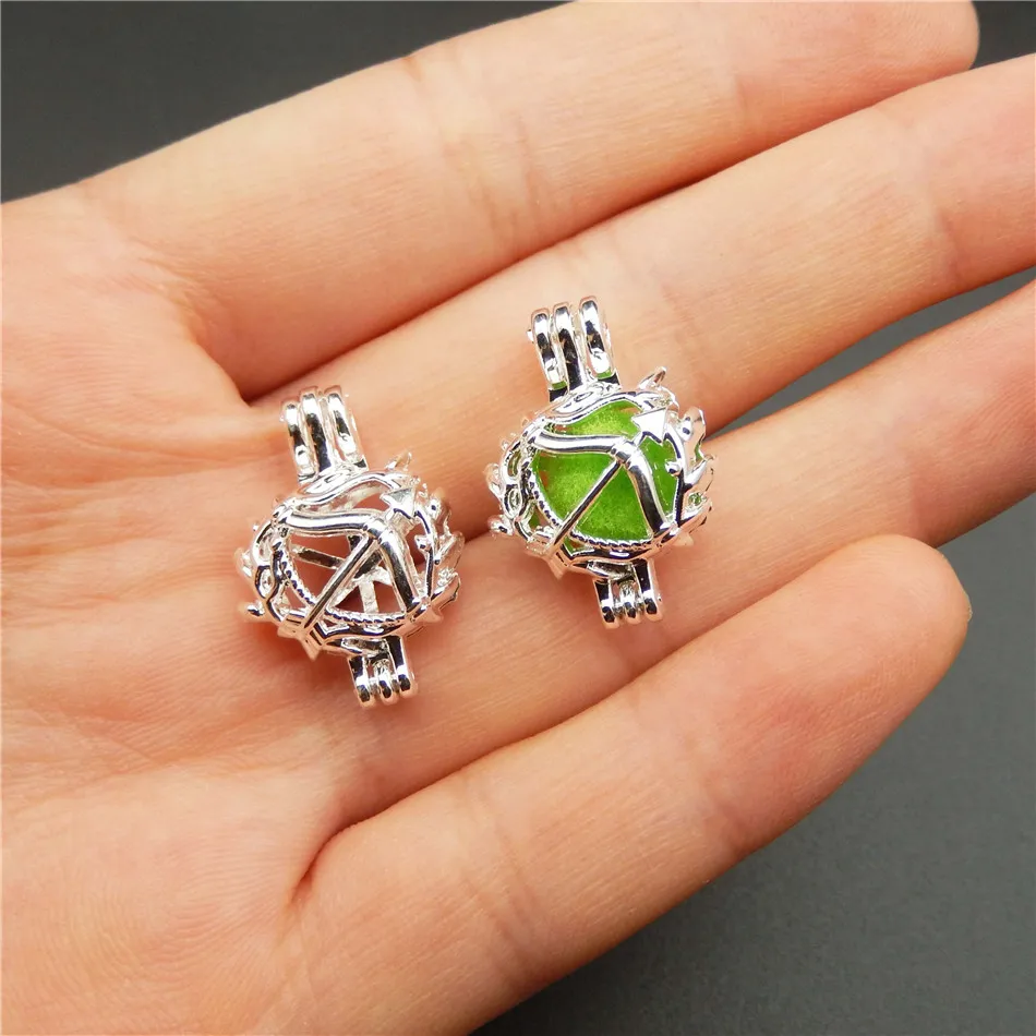 10pcs Bright Silver Sagittarius Pearl Cage Jewelry, Provide Pearl Cage Pendant, Aromatic Essential Oil Diffuser, Pearl Jewelry
10pcs Bright Silver Sagittarius Pearl Cage Jewelry, Provide Pearl Cage Pendant, Aromatic Essential Oil Diffuser, Pearl Jewelry