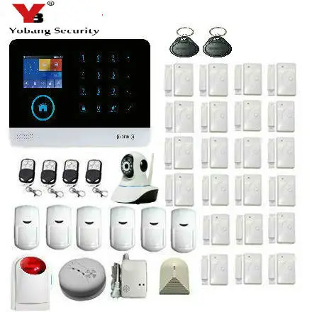 

Yobang Security WIFI 4.3"Touch keypad Wireless 3G Home Alarm System IP Camera Door/window sensor Android IOS APP Remote Control