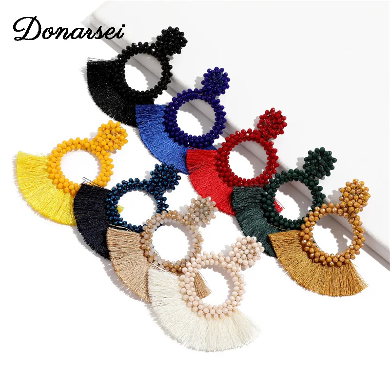 Donarsei Fashion Colorful Fringe Beaded Earrings For Women Bohemian Handmade Tassel Drop Dangle Earrings Statement Jewelry
Donarsei Fashion Colorful Fringe Beaded Earrings For Women Bohemian Handmade Tassel Drop Dangle Earrings Statement Jewelry