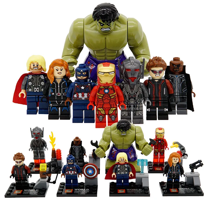 8Pcs/lot lEGOED Marvel Avengers Wars Iron Man spiderman Hulk Thor Ant man Captain Black widow Model Building Block Toys Figures
8Pcs/lot lEGOED Marvel Avengers Wars Iron Man spiderman Hulk Thor Ant man Captain Black widow Model Building Block Toys Figures