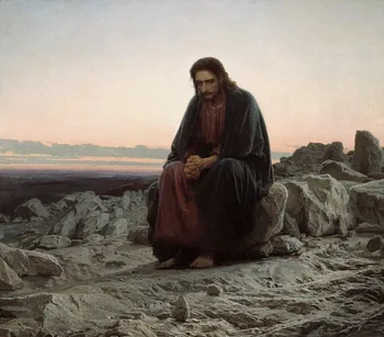 

Special offer # HOME OFFICE art - Russian painter Ivan Kramskoi Christ in the Desert, copy print painting on canvas