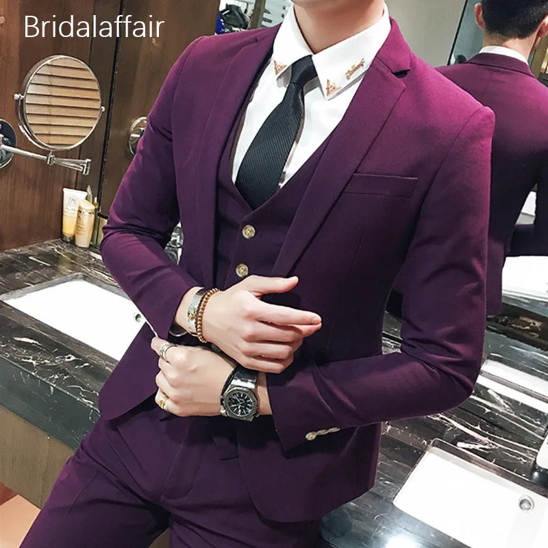 KUSON Purple Men Suit 3Pcs for Prom Wedding Bridegroom Tuxedos Formal Slim Fit Mens Suits Set Work Wear Coat (Jacket+Pants+Vest)
KUSON Purple Men Suit 3Pcs for Prom Wedding Bridegroom Tuxedos Formal Slim Fit Mens Suits Set Work Wear Coat (Jacket+Pants+Vest)