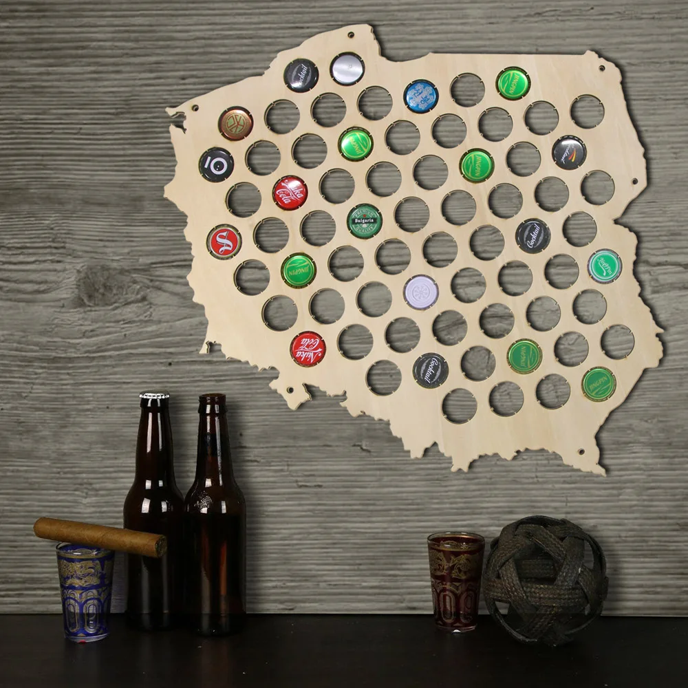 1Piece Creative Laser Engraved Wooden Hanging Craft Poland Beer Cap Trap Wall Decor Map Cap Map For Cap Collector
1Piece Creative Laser Engraved Wooden Hanging Craft Poland Beer Cap Trap Wall Decor Map Cap Map For Cap Collector