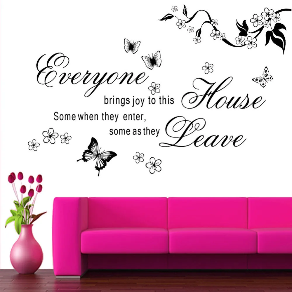 Modern Characters "Everyone Home Leave" Butterfly Wall Stickers Sticker Home Decor Diy Decals Decoration Black 39*57CM
Modern Characters "Everyone Home Leave" Butterfly Wall Stickers Sticker Home Decor Diy Decals Decoration Black 39*57CM