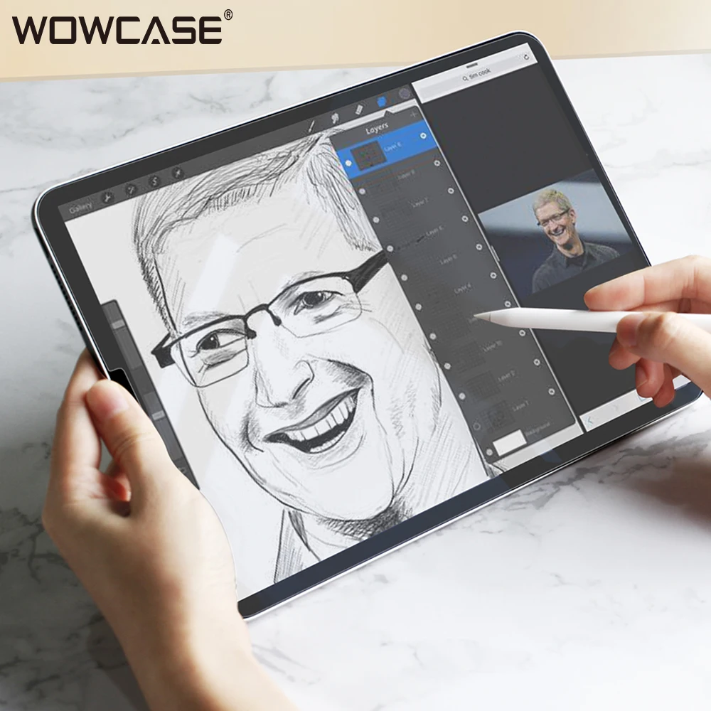 WOWCASE Paperlike Screen Protector for iPad 9.7 2018/2017 Air 2/1 Anti Glare Matte PET Sketching Drawing Painting Films
WOWCASE Paperlike Screen Protector for iPad 9.7 2018/2017 Air 2/1 Anti Glare Matte PET Sketching Drawing Painting Films