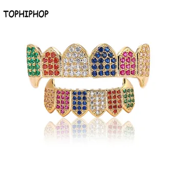TOPHIPHOP New Fangs Hiphop Colorful AAA Cubia Zircon Gold Vampire Teeth Grillz Grills
TOPHIPHOP New Fangs Hiphop Colorful AAA Cubia Zircon Gold Vampire Teeth Grillz Grills