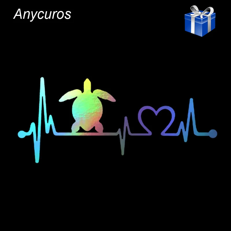 Автомобильная наклейка морские Черепашки Heartbeat Стикеры с линией жизни виниловые