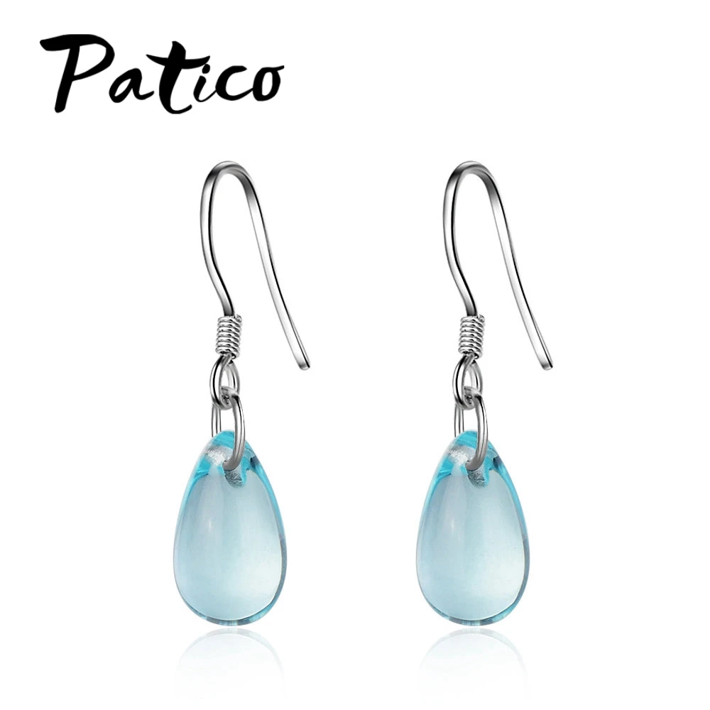 PATICO Elegant Style Light Blue Waterdrop CZ Pendant Earrings For Women 925 Sterling Silver Wedding Engagement Party Earring
PATICO Elegant Style Light Blue Waterdrop CZ Pendant Earrings For Women 925 Sterling Silver Wedding Engagement Party Earring