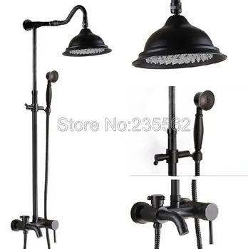 Bathroom Rain Shower Faucet Set Black Oil Rubbed Bronze Wall Mounted Single Handle Bathtub Mixer Taps with Hand Shower lrs621
Bathroom Rain Shower Faucet Set Black Oil Rubbed Bronze Wall Mounted Single Handle Bathtub Mixer Taps with Hand Shower lrs621