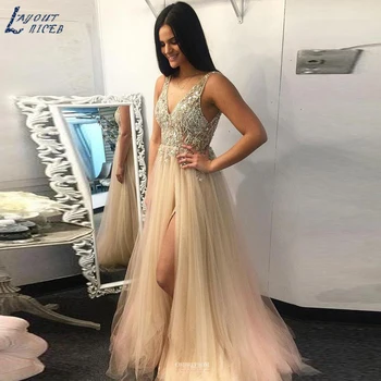 AE1268 v-neck beaded tulle slit a-line prom dress robe de soiree vestido de festa evening dress 2019 pageant formal party dress
AE1268 v-neck beaded tulle slit a-line prom dress robe de soiree vestido de festa evening dress 2019 pageant formal party dress
