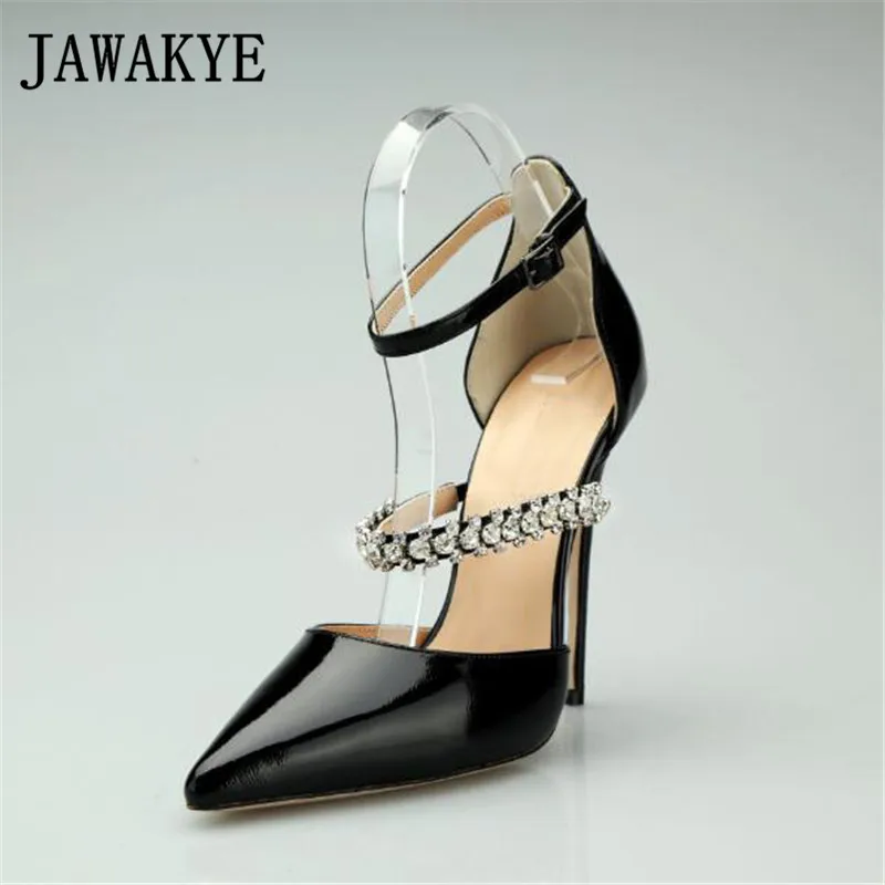Spring new Rhinestone belt Pumps women Pointed Toe patent leather Sandals woman ankle buckle strap thin heel women shoes fashion
Spring new Rhinestone belt Pumps women Pointed Toe patent leather Sandals woman ankle buckle strap thin heel women shoes fashion