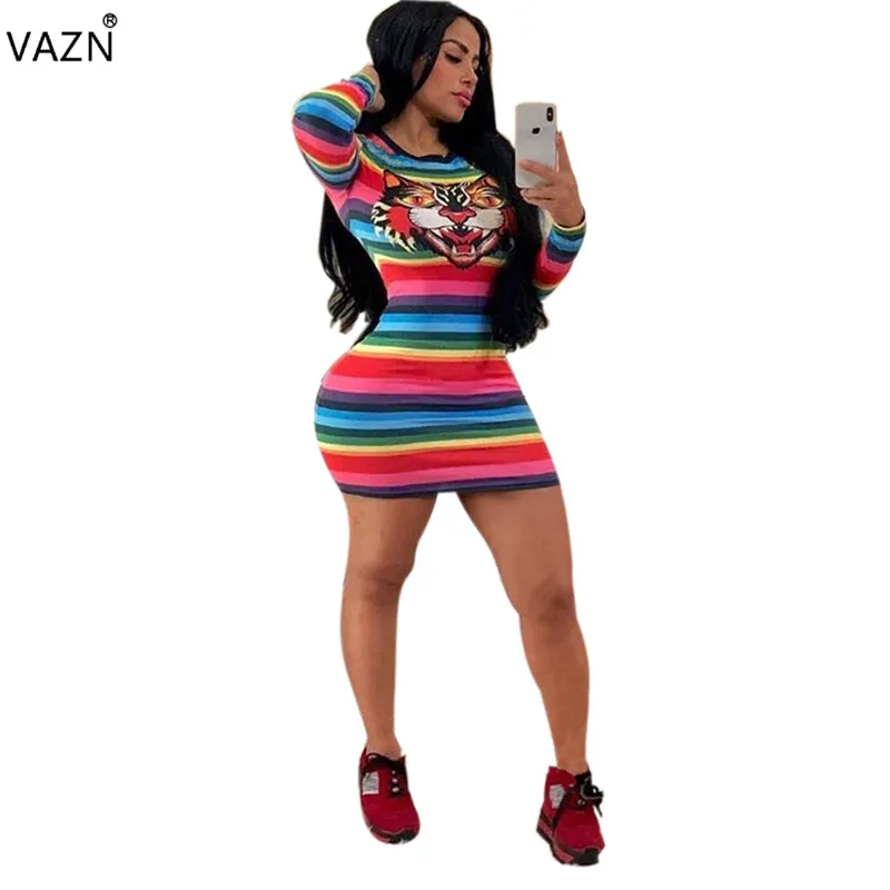 VAZN Top Quality Novelty Design 2019 Women Striped Skinny Mini Dress Lady O-Neck Full Sleeve Hollow Out Bodycon Dresses PN6152
VAZN Top Quality Novelty Design 2019 Women Striped Skinny Mini Dress Lady O-Neck Full Sleeve Hollow Out Bodycon Dresses PN6152