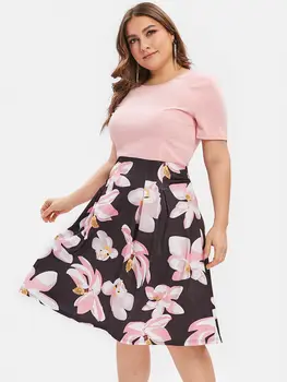 Wipalo Plus Size Flower Print A Line Party Dress Summer Casual Dress Women Short Sleeves Party Dress Vestidos Female Clothes
Wipalo Plus Size Flower Print A Line Party Dress Summer Casual Dress Women Short Sleeves Party Dress Vestidos Female Clothes