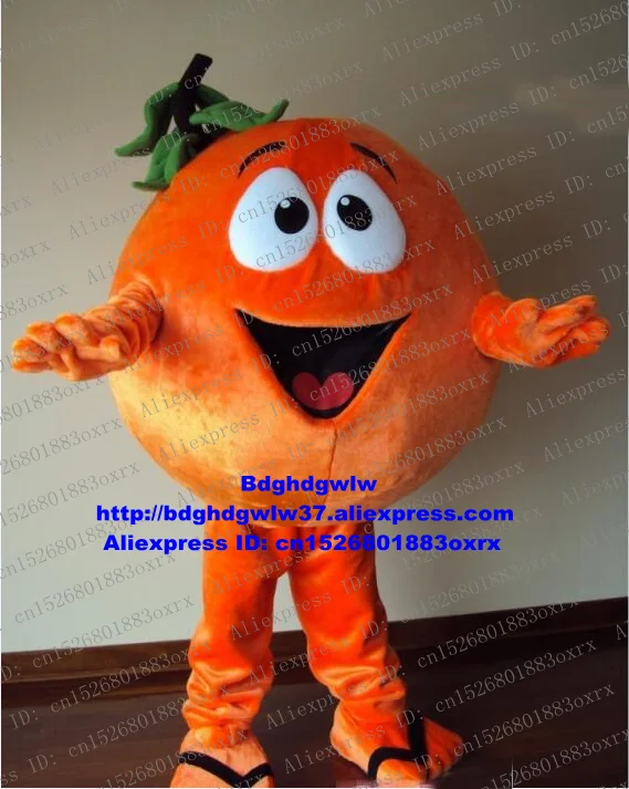 

Orange Arancia Mandarin Tangerine Mandarino Mascot Costume Adult Cartoon Character Head Very Big Trade Show Fair zx1538