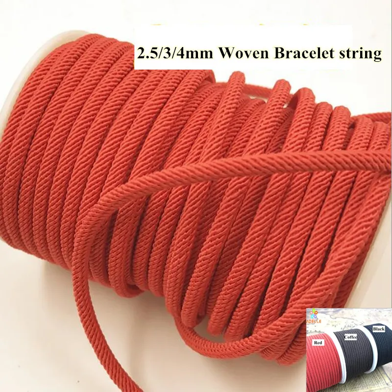 Black/Red/Coffee Woven Braid Hand line Rope string 2.5/3/4mm Strap DIY Bracelet Fashion Jewelry Wristband Girl Boy 20m
Black/Red/Coffee Woven Braid Hand line Rope string 2.5/3/4mm Strap DIY Bracelet Fashion Jewelry Wristband Girl Boy 20m
