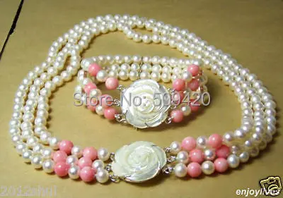 Wholesale jewe217>>Genuine White Pearl Pink Coral Necklace Bracelet Shell Flower Clasp
Wholesale jewe217>>Genuine White Pearl Pink Coral Necklace Bracelet Shell Flower Clasp