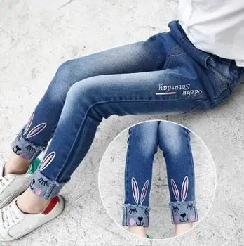 Hot Quality Kids Baby Girl Jeans Spring Autumn Children's Clothing Kids rabbit Embroidered pants Blue girl Cuffed jeans Clothes
Hot Quality Kids Baby Girl Jeans Spring Autumn Children's Clothing Kids rabbit Embroidered pants Blue girl Cuffed jeans Clothes