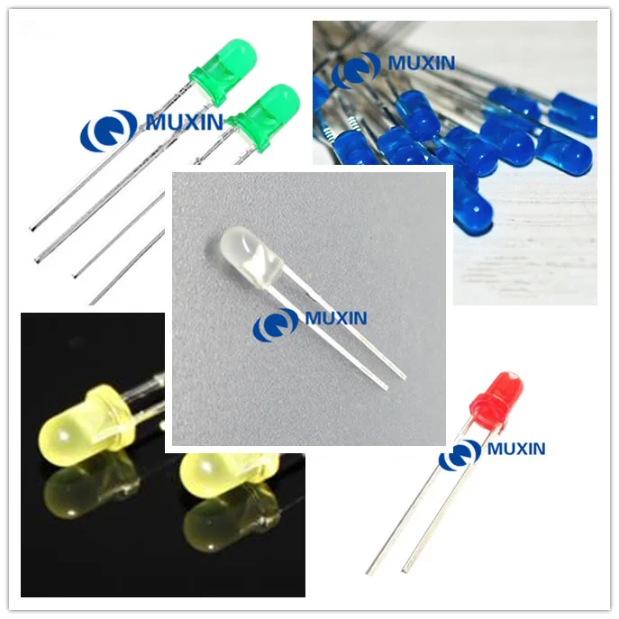 3mm LED Assorted Water Clear And Diffused 5000pcs Lens Red / Green Blue /White /Yellow Orange Diodo Kit | Лампы и освещение