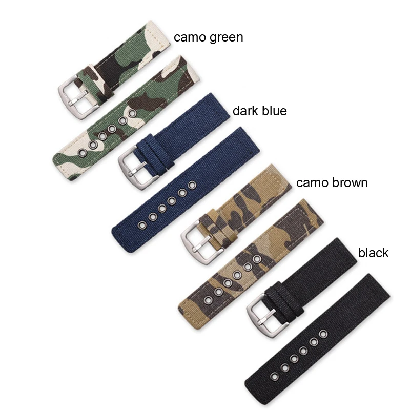 18 20 22 24mm Canvas Multicolor Field Watchband Comfortable Replacement Pure Color Band Strap With Silver Pin Buckle
18 20 22 24mm Canvas Multicolor Field Watchband Comfortable Replacement Pure Color Band Strap With Silver Pin Buckle