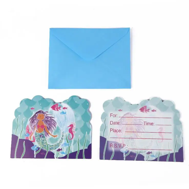 6pcs/lot Little Mermaid Invitation Card Kids Birthday Party Supply Event Party Supplies Party Decorations Kids Baby Shower
6pcs/lot Little Mermaid Invitation Card Kids Birthday Party Supply Event Party Supplies Party Decorations Kids Baby Shower