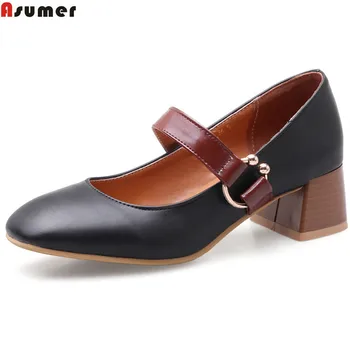 Asumer 2020 fashion spring autumn women shoes square toe buckle ladies pumps shallow square heel high heels shoes plus size 
Asumer 2020 fashion spring autumn women shoes square toe buckle ladies pumps shallow square heel high heels shoes plus size