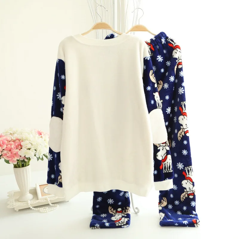 couples flannel sleepwear suits (2)