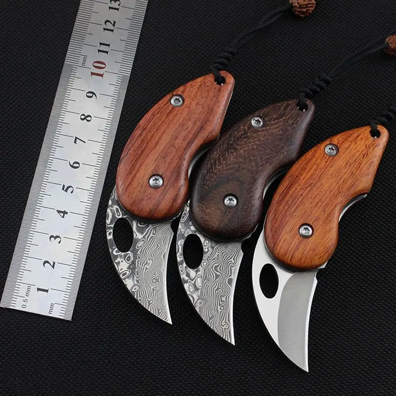 58-60HRC Damascus steel blade sandalwood handle pocket folding knife utility survival portable knives outdoor camping EDC tools
58-60HRC Damascus steel blade sandalwood handle pocket folding knife utility survival portable knives outdoor camping EDC tools