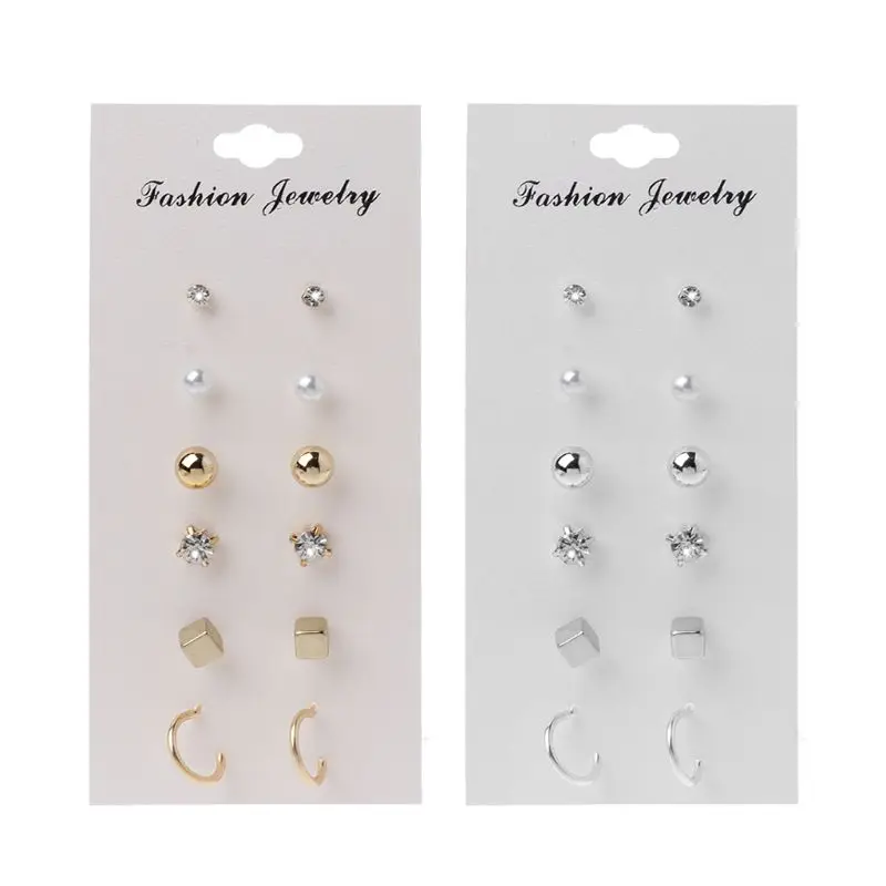 6 Pairs Stud Earrings for Women Pearl CZ Hoop Studs Irregular Geometric Assorted Stud Earrings Set Women
6 Pairs Stud Earrings for Women Pearl CZ Hoop Studs Irregular Geometric Assorted Stud Earrings Set Women