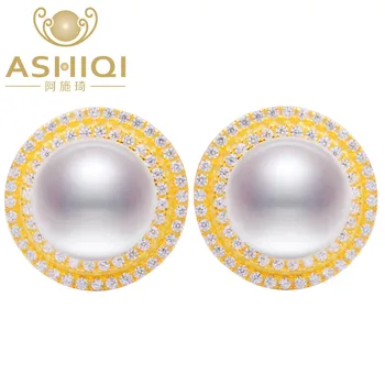 ASHIQI 925 Sterling Silver earrings 10-11mm Natural Freshwater Pearl stud Earring For Women Fine Jewelry
ASHIQI 925 Sterling Silver earrings 10-11mm Natural Freshwater Pearl stud Earring For Women Fine Jewelry