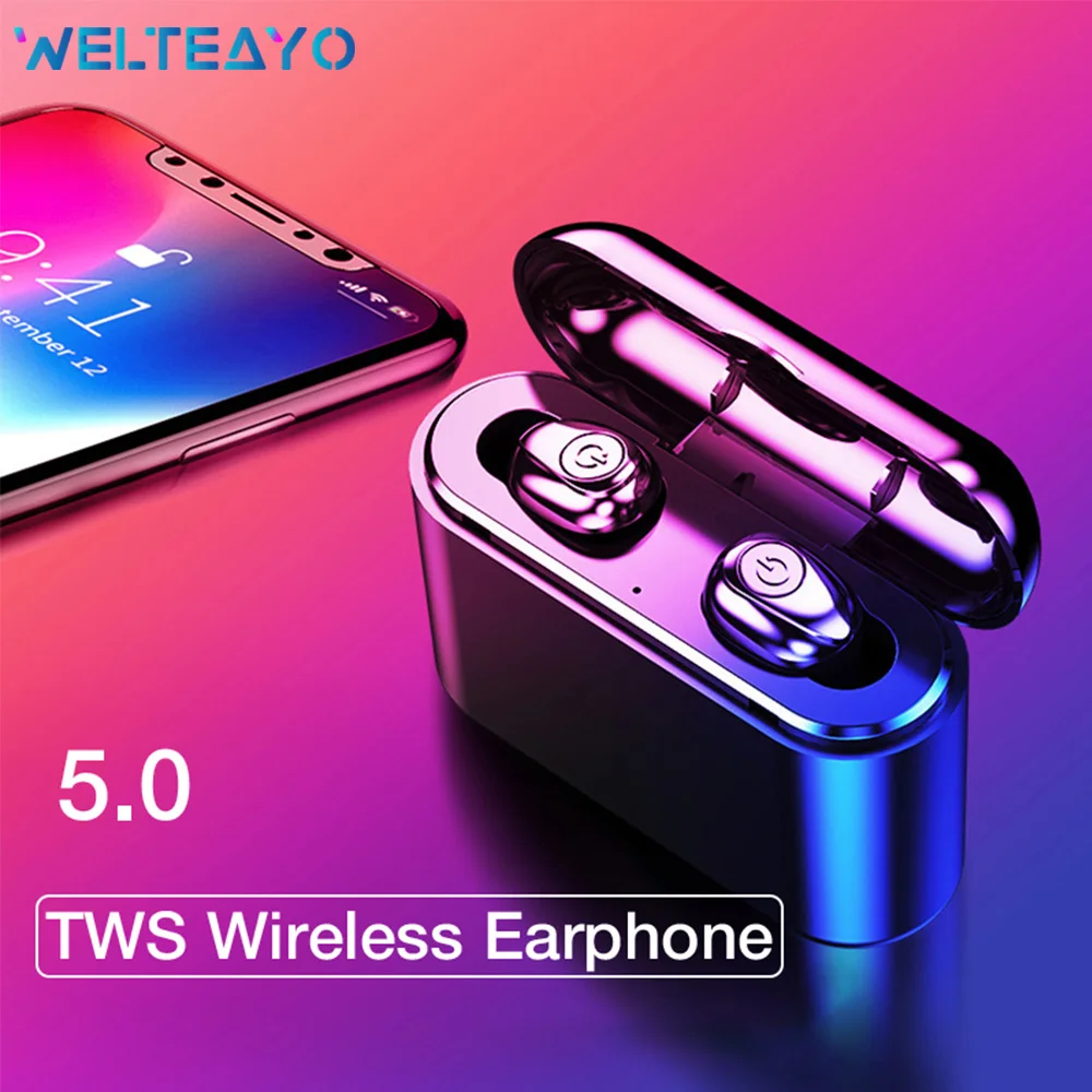 TWS Bluetooth Wireless Earphone 5.0 Stereo Headphone Wireless Bluetooth Earphones With Mic Charging Box Mini Bluetooth Headset
TWS Bluetooth Wireless Earphone 5.0 Stereo Headphone Wireless Bluetooth Earphones With Mic Charging Box Mini Bluetooth Headset