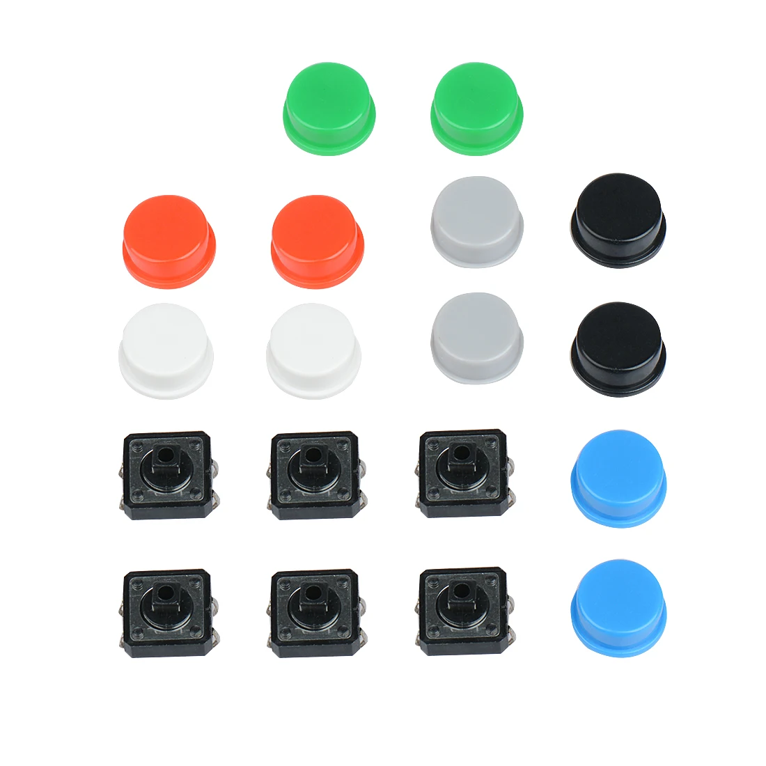 20PCS Plastic Smart Electronics Tactile Switch PCB Tact Push Button Momentary Switch 4 Pins+Button Cap 12*12*7.3mm
20PCS Plastic Smart Electronics Tactile Switch PCB Tact Push Button Momentary Switch 4 Pins+Button Cap 12*12*7.3mm
