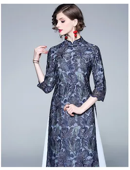 New spring Chinese literary full flower Embroidered organza elegant Improved Mandarin collar cheongsam style dress for women
New spring Chinese literary full flower Embroidered organza elegant Improved Mandarin collar cheongsam style dress for women