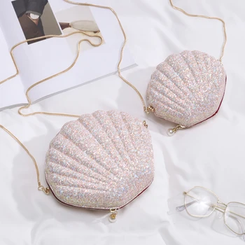 Sequined Shell bag 2019 Summer New Quality Leather Women's Designer Handbag Chain Shoulder Messenger bag Crossbody Bolsos Mujer
Sequined Shell bag 2019 Summer New Quality Leather Women's Designer Handbag Chain Shoulder Messenger bag Crossbody Bolsos Mujer