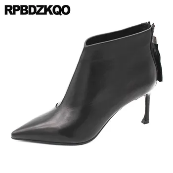 black shoes brand women winter boots genuine leather 2018 autumn booties pointed toe fur fall high heel stiletto luxury short
black shoes brand women winter boots genuine leather 2018 autumn booties pointed toe fur fall high heel stiletto luxury short