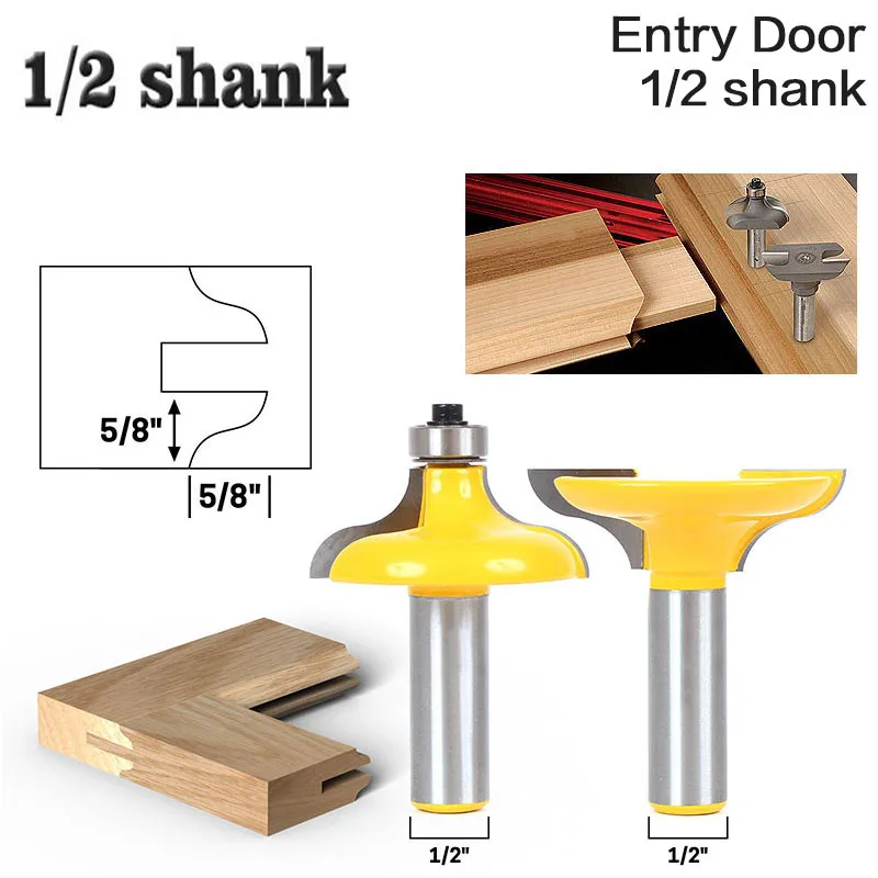 2pcs/set 12.7mm 1/2" Shank Long Tenons Entry Door Wood Router Bit Tingsten Carbide Cutters For Wood Woodworking Tools
2pcs/set 12.7mm 1/2" Shank Long Tenons Entry Door Wood Router Bit Tingsten Carbide Cutters For Wood Woodworking Tools
