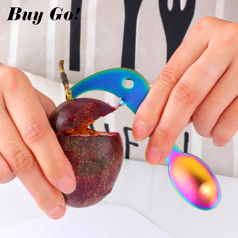 1PC Stainless Steel Useful Passion Fruit Opener Spoon Creative Hanging Colorful Fruit Jam Scoop Kitchen Gadgets Restaurant Tool
1PC Stainless Steel Useful Passion Fruit Opener Spoon Creative Hanging Colorful Fruit Jam Scoop Kitchen Gadgets Restaurant Tool